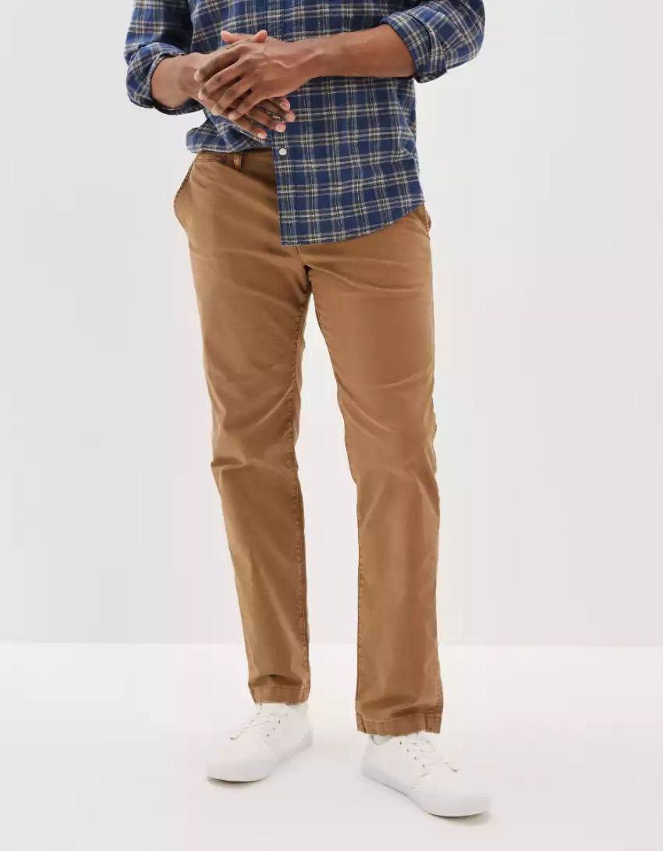 Pantalon American Eagle AE Flex Original Droit Lived-In Khaki Multicolore Homme | QLD-93553068